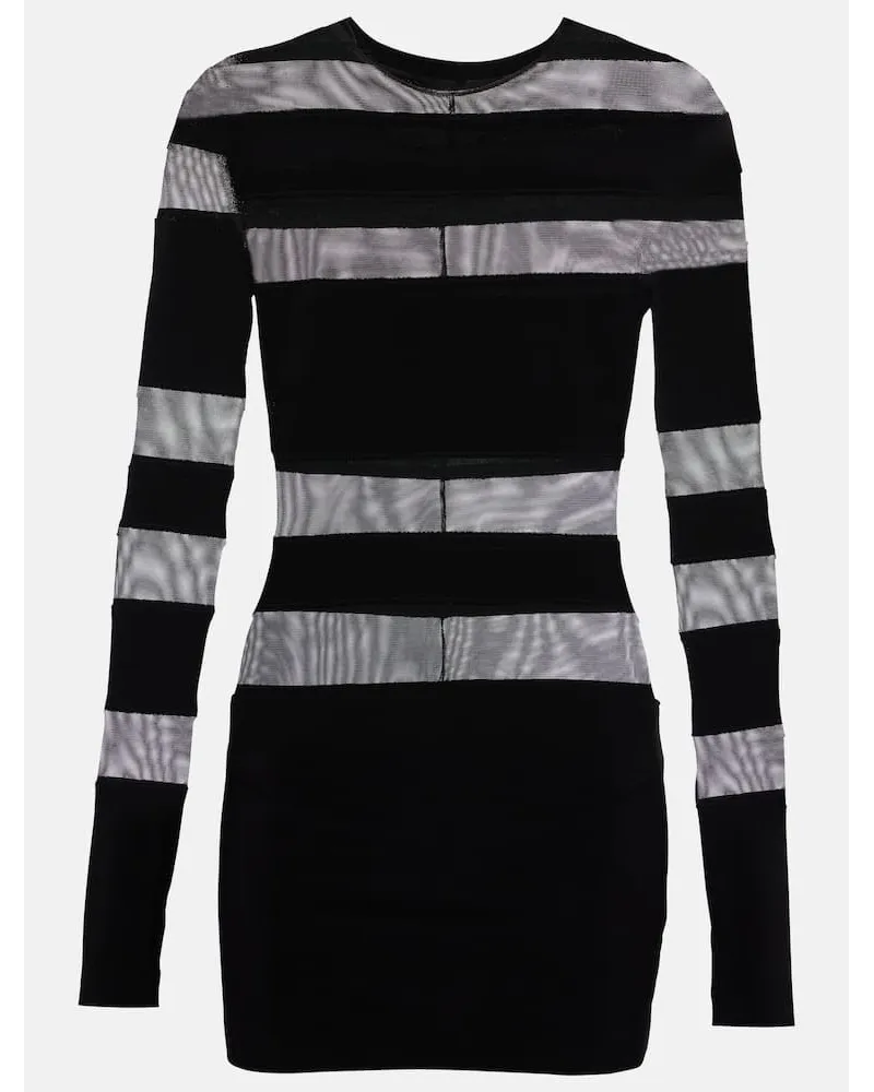 Norma Kamali Minikleid Spliced Pickleball aus Jersey Schwarz