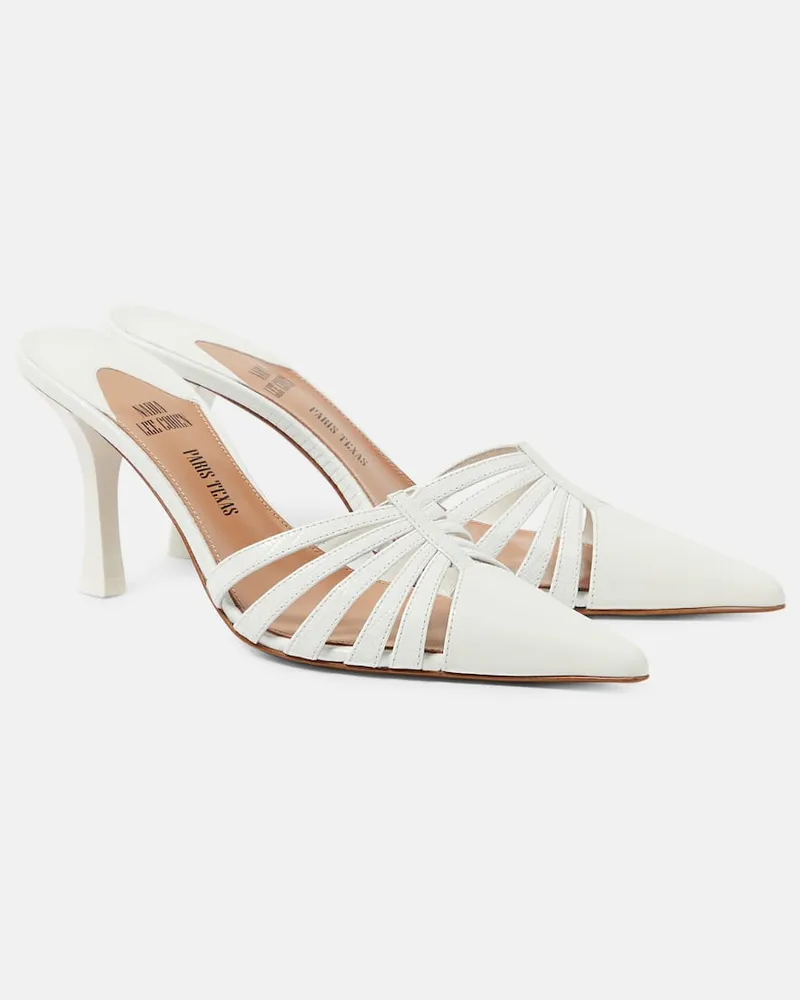 Paris Texas Mules Nadia 85 aus Leder Weiß
