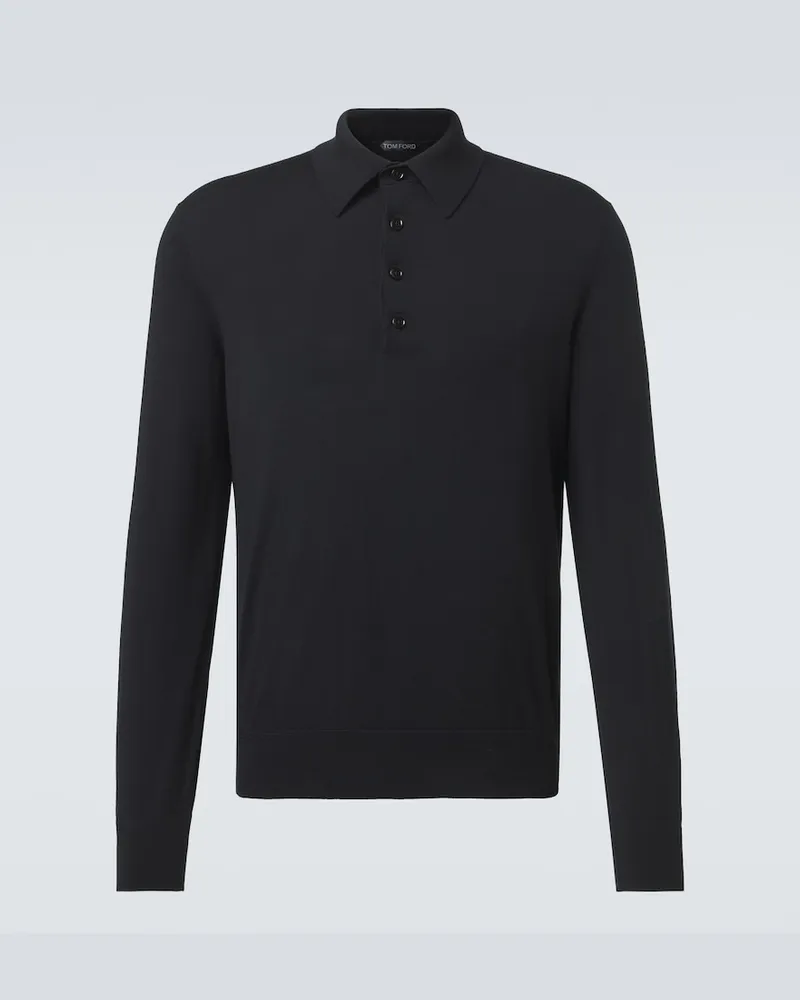 Tom Ford Polopullover aus Wolle Schwarz