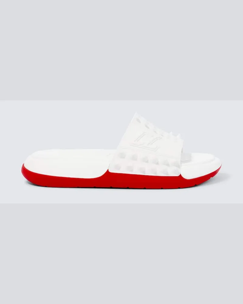 Christian Louboutin Verzierte Pantoletten Take It Easy Weiß