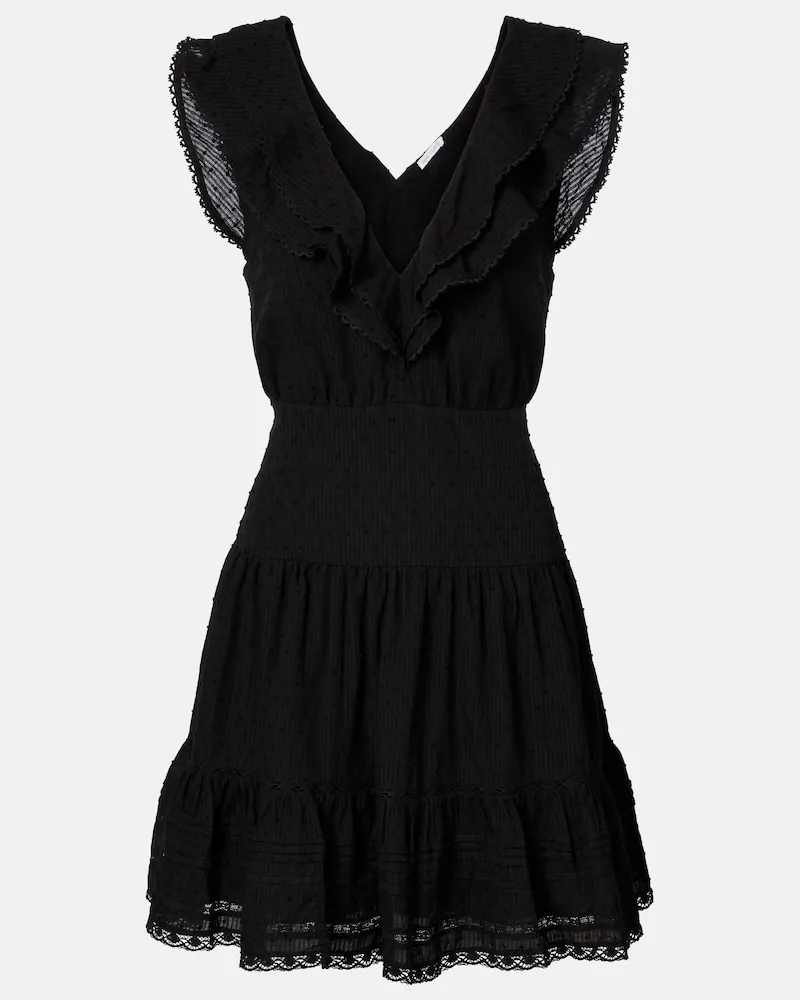 Poupette St Barth Minikleid Della aus Baumwolle Schwarz