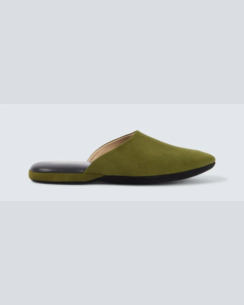 Charvet Slippers aus Veloursleder Grün