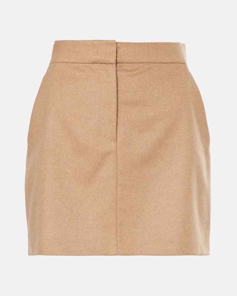 Max Mara Minirock Ancella aus Kamelhaar Beige