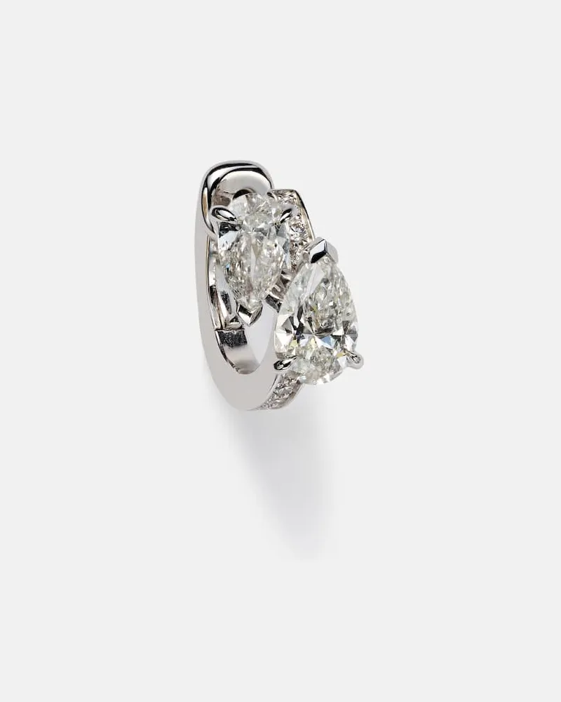 Repossi Einzelner Ohrring Serti Sur Vide aus 18kt Weißgold mit Diamanten Silber