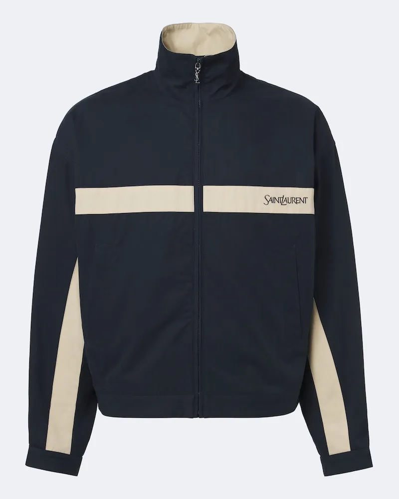 Saint Laurent Blouson aus Baumwoll-Canvas Blau