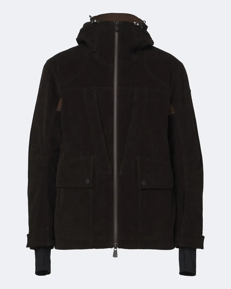 Moncler Skijacke Airolo aus Baumwoll-Cord Braun