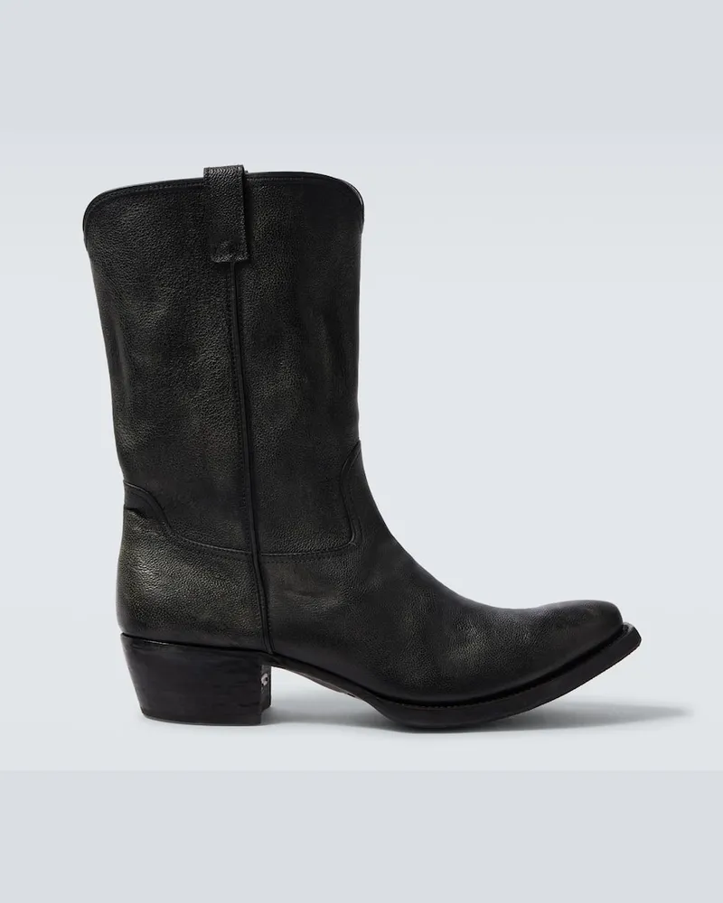 Prada Westernstiefel aus Leder Schwarz
