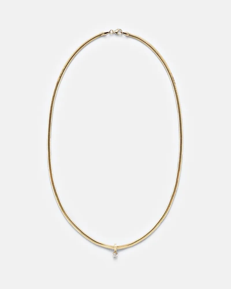 Stone & Strand Halskette Serpentine aus 14kt Gelbgold mit Diamant Gold