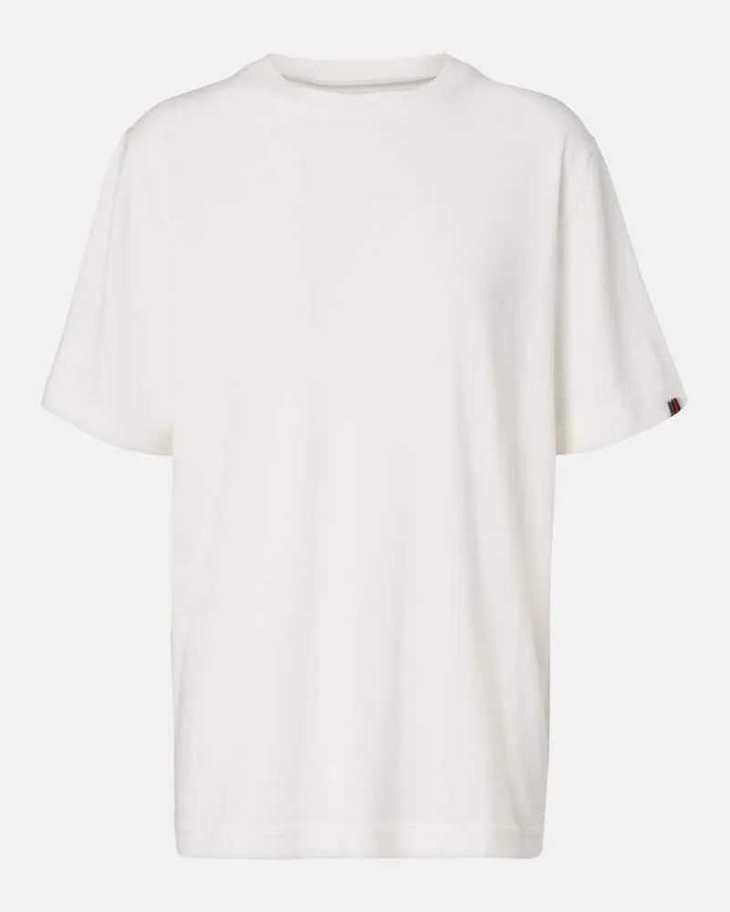 extreme cashmere T-Shirt James aus Baumwolle und Kaschmir Weiß