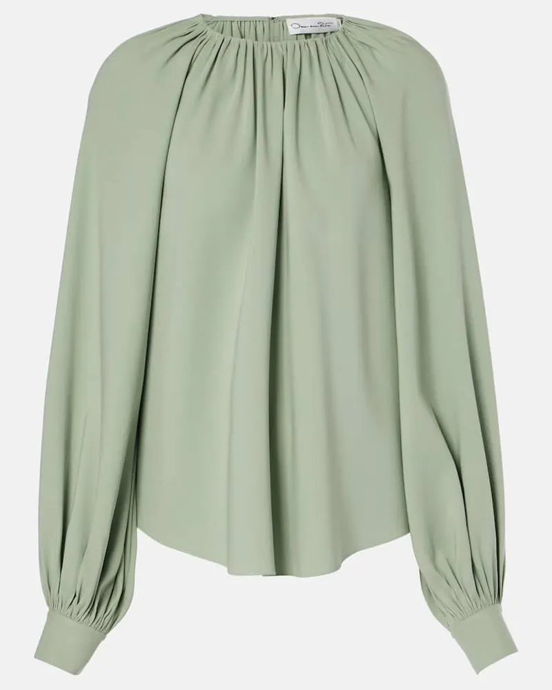 Oscar de la Renta Bluse aus Georgette Grün