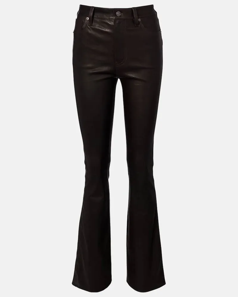 Frame Denim Hose Reboot Crop aus Leder Braun