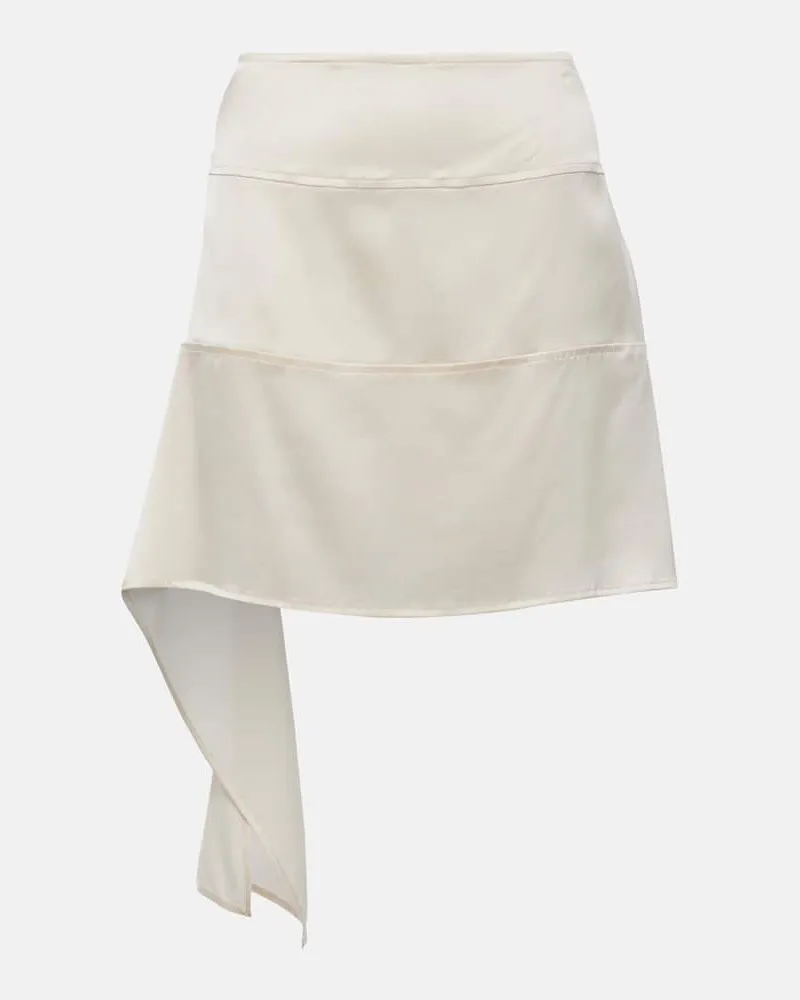 Ferragamo Minirock aus Seidensatin Weiß