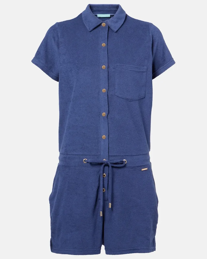 Melissa Odabash Playsuit Border aus einem Baumwollgemisch Blau