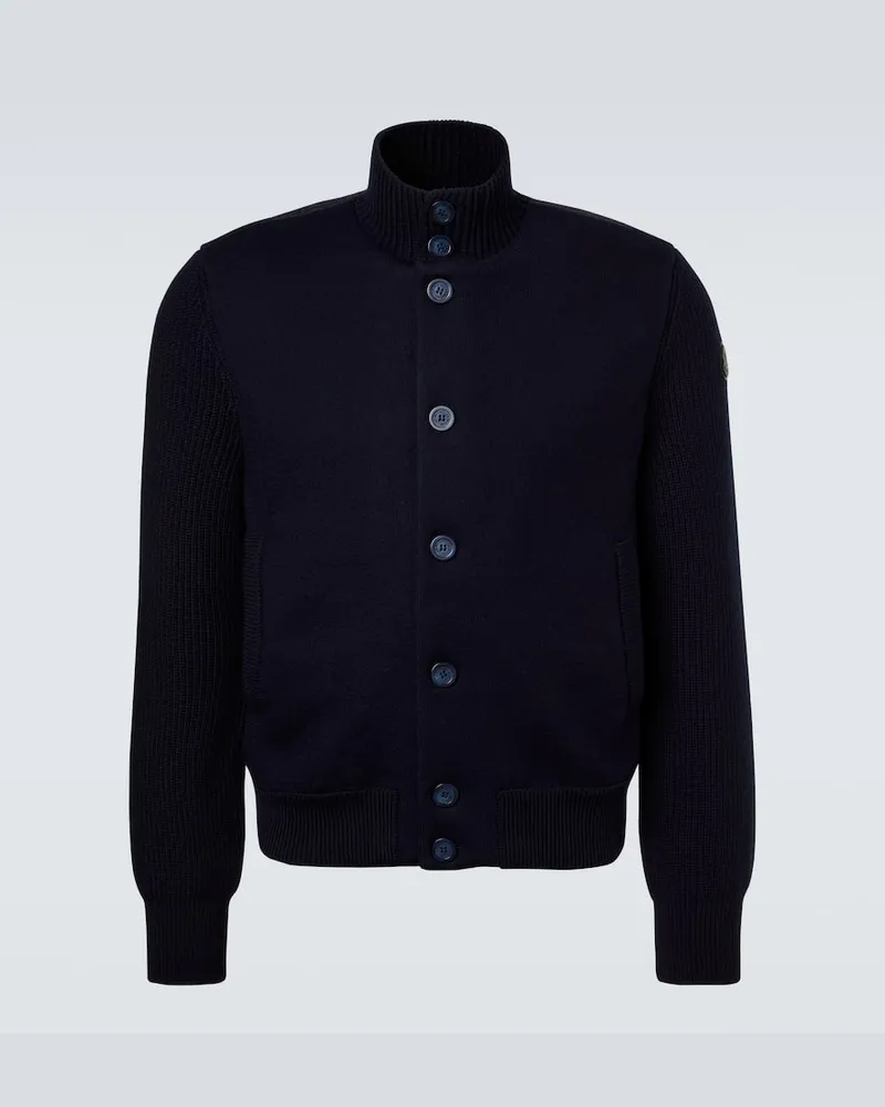 Moncler Daunenjacke mit Schurwolle Blau