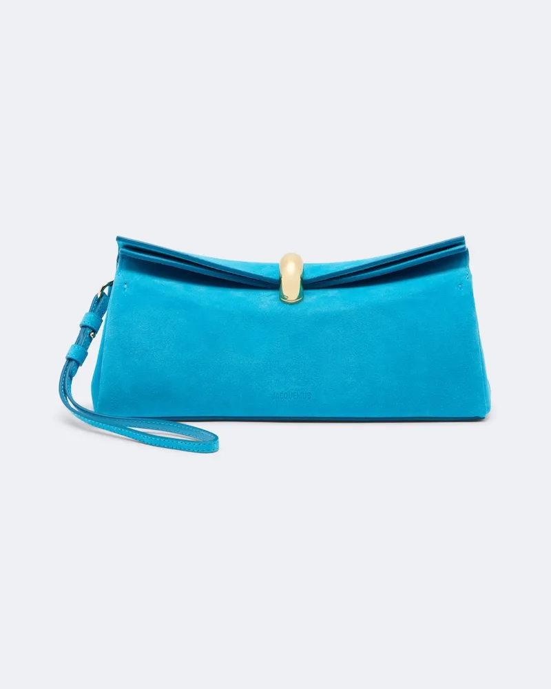 Jacquemus Clutch Valérie aus Veloursleder Blau