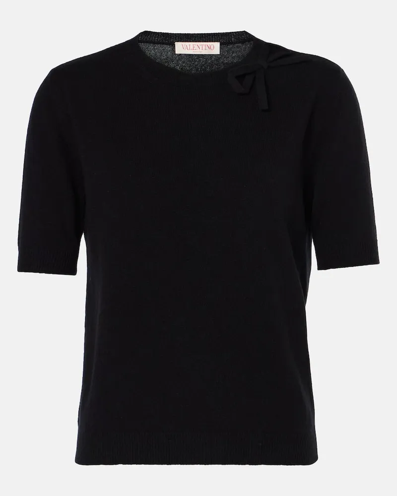 Valentino Garavani T-Shirt aus Schurwolle Schwarz