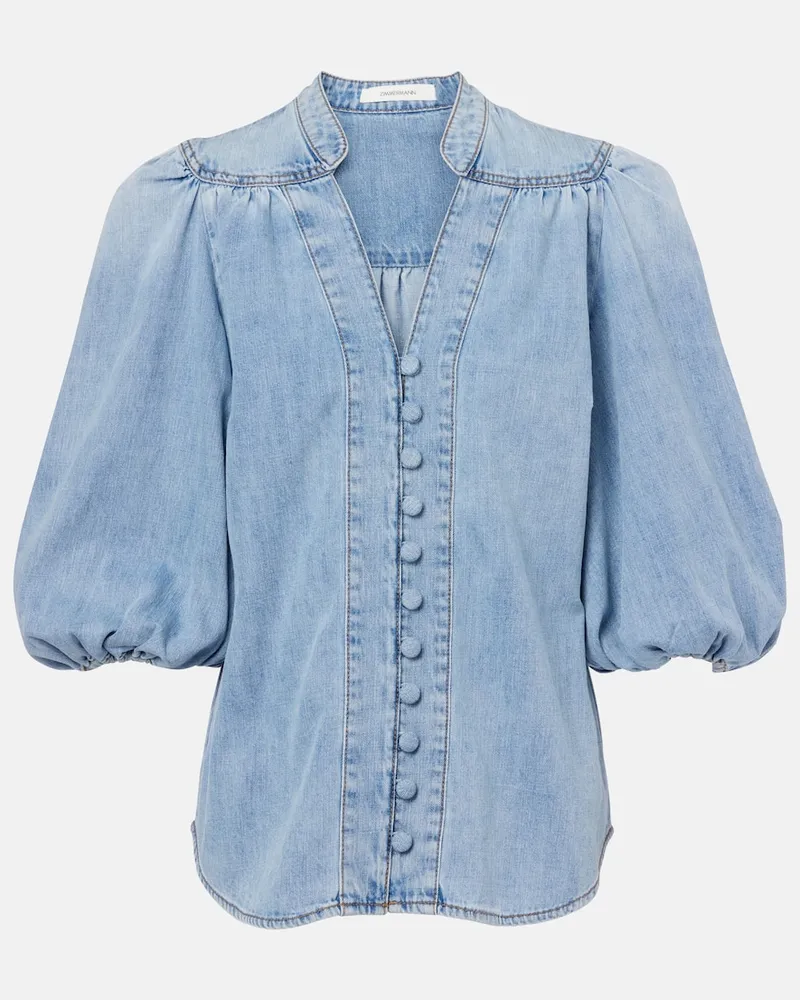 Zimmermann Bluse Lucky aus Denim Blau