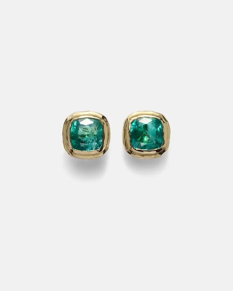 Octavia Elizabeth Ohrringe aus 18kt Gelbgold mit Smaragden Gold