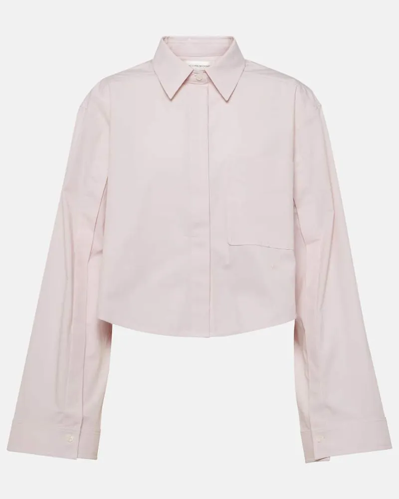 Victoria Beckham Cropped-Hemd aus einem Baumwollgemisch Rosa