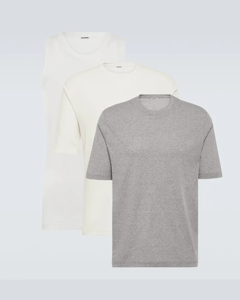 Jil Sander Set aus Top und zwei T-Shirts aus Baumwolle Neutral
