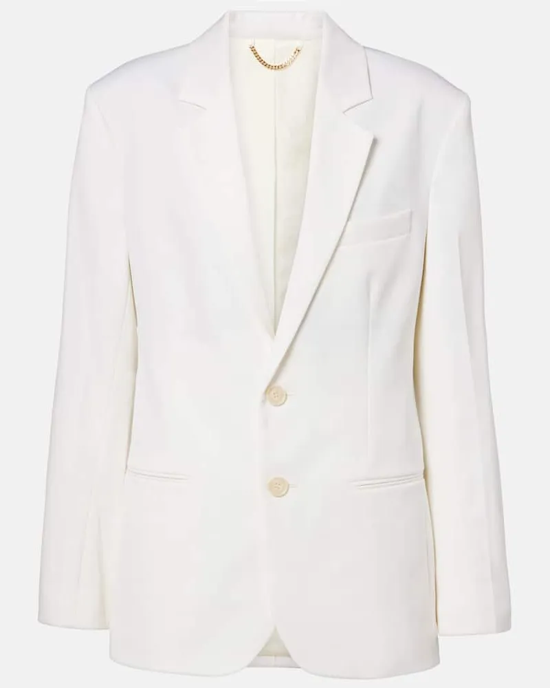 Victoria Beckham Blazer aus einem Wollgemisch Weiß