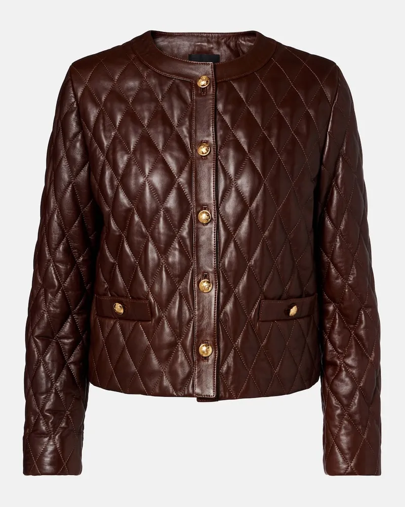 Nili Lotan Cropped-Jacke Amy aus Leder Braun