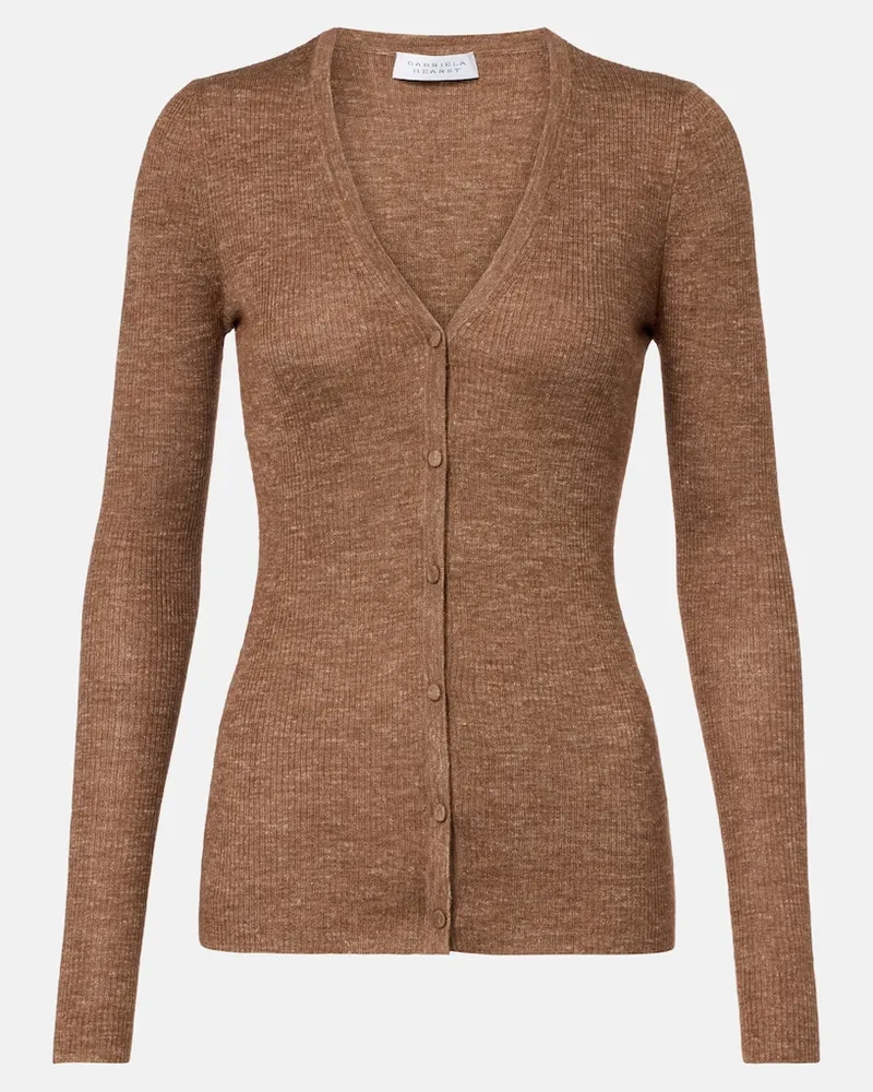 Gabriela Hearst Cardigan Aiste aus Kaschmir, Seide und Hanf Braun