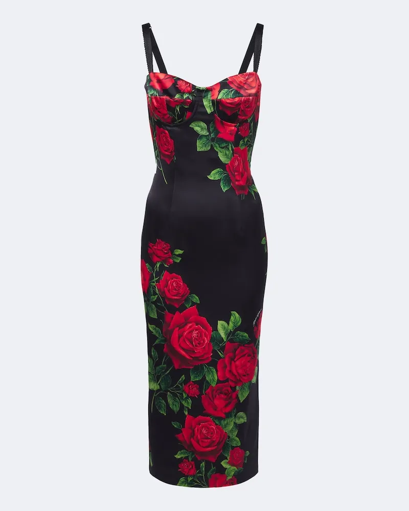 Dolce & Gabbana Bustier-Kleid aus einem Seidengemisch Multicolor
