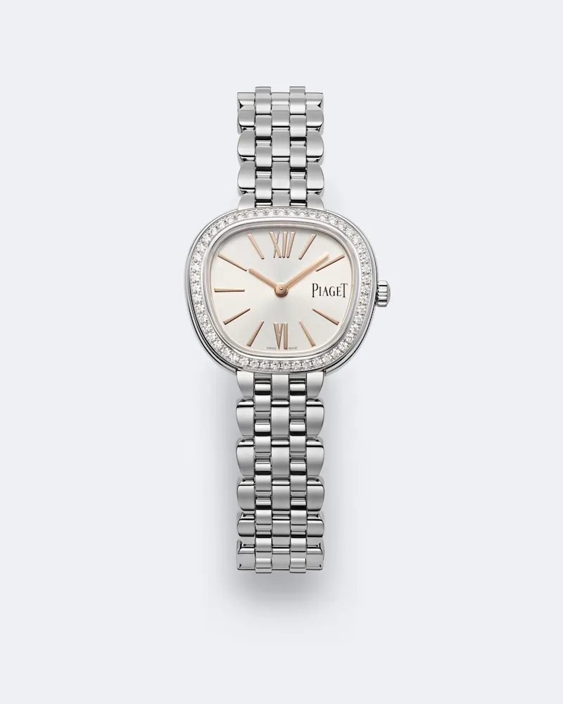 Piaget Verzierte Uhr Sixtie aus Edelstahl Silber