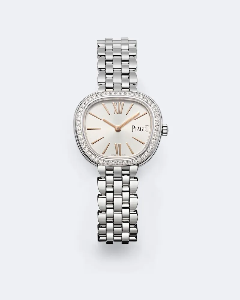 Piaget Verzierte Uhr Sixtie aus Edelstahl Silber