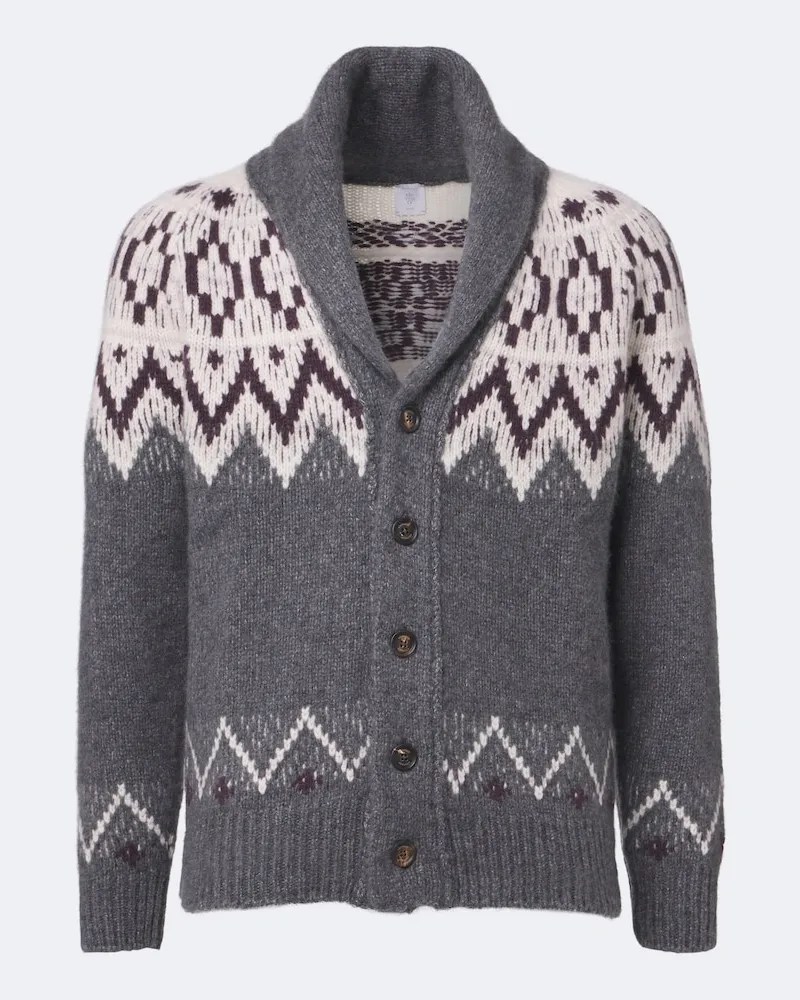 Eleventy Cardigan aus Kaschmir und Seide Grau