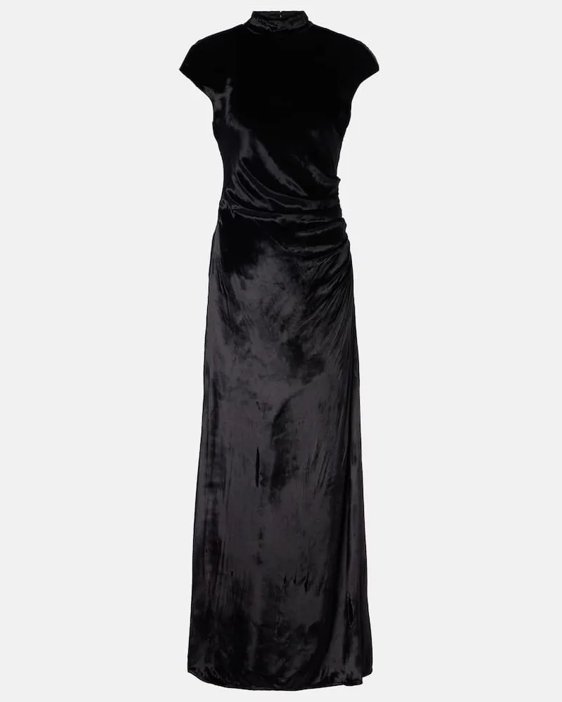 STAUD Robe Tina aus Samt Schwarz