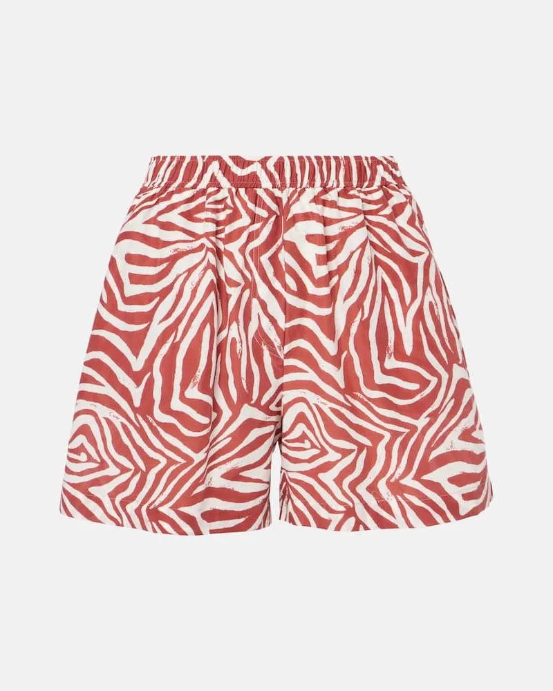 Brunello Cucinelli Shorts aus Baumwolle und Seide Rot