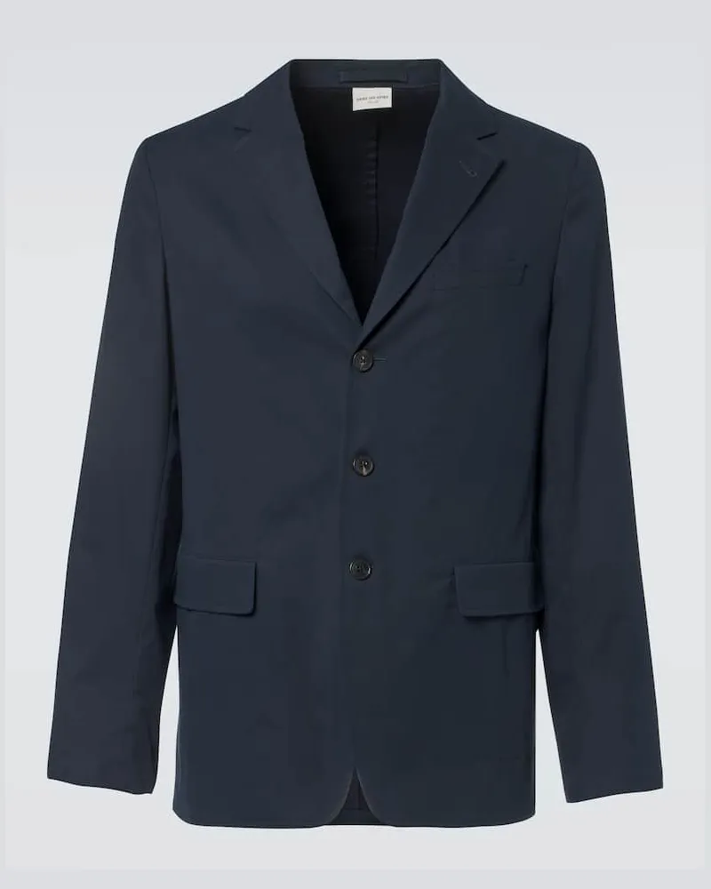 Dries van Noten Blazer aus einem Baumwollgemisch Blau