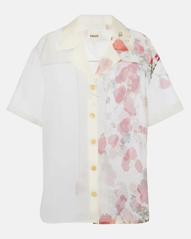 KHAITE Hemd Riordan aus Seidenorganza Weiß