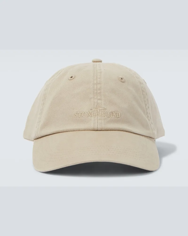 Stone Island Baseballcap aus Baumwoll-Gabardine Beige