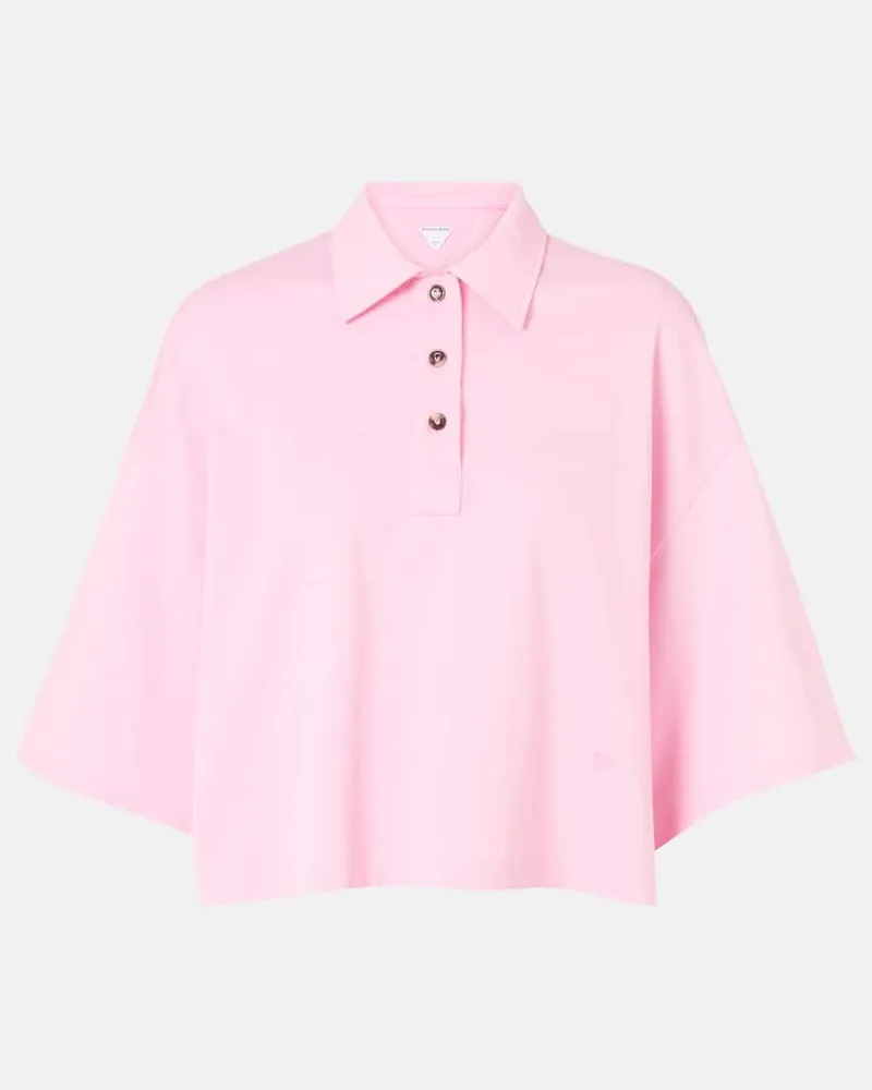Bottega Veneta Cropped-Polohemd aus Baumwolle Pink