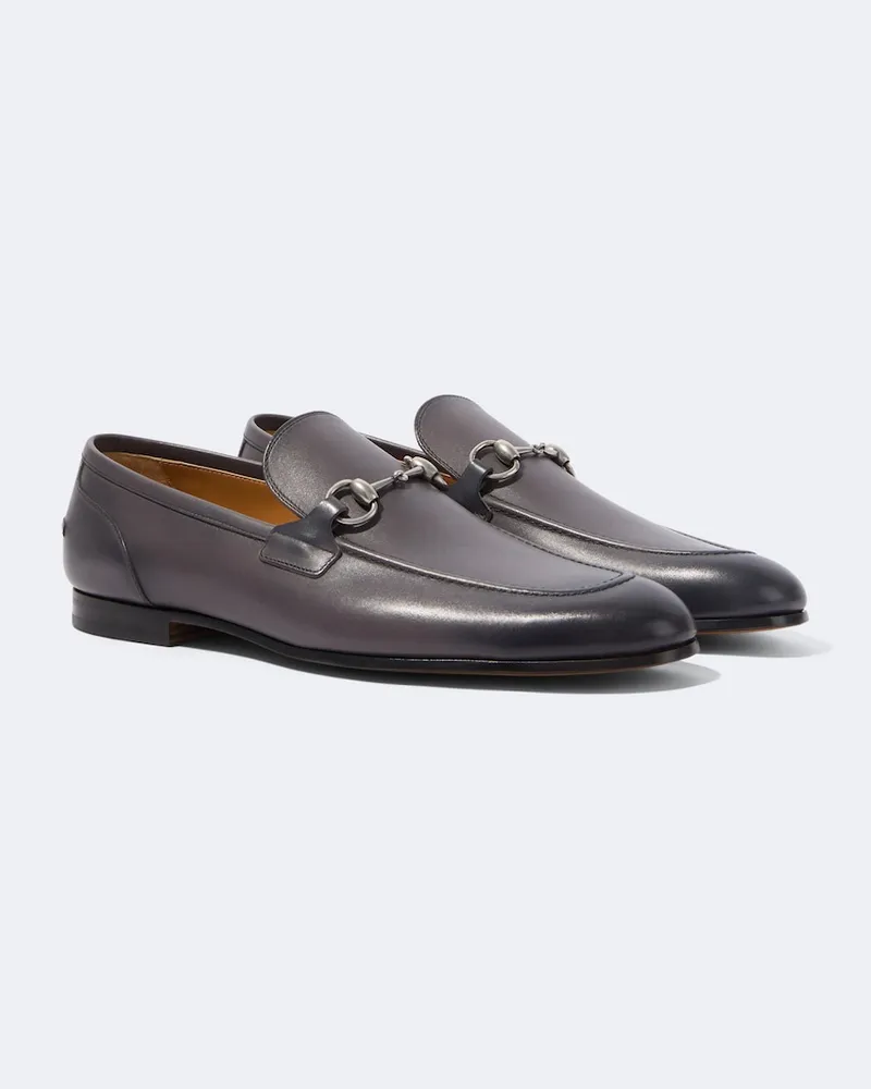 Gucci Loafers Jordaan Horsebit aus Leder Grau