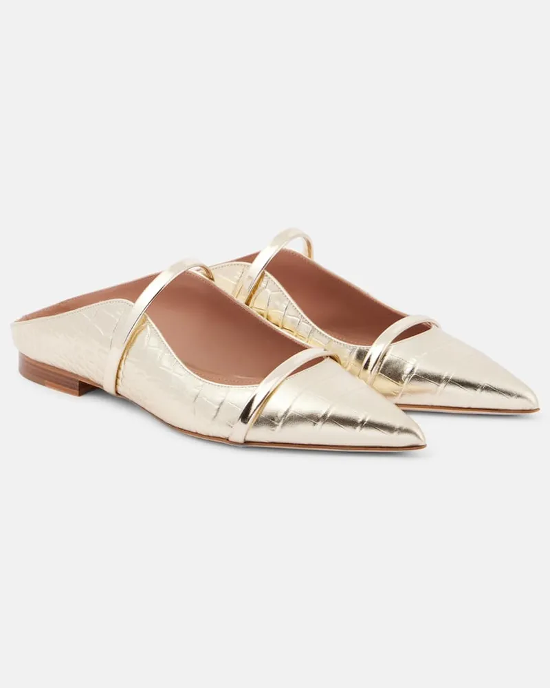 Malone Souliers Slippers Maureen aus Metallic-Leder Metallic