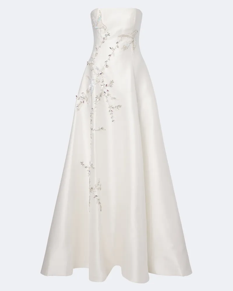 COSTARELLOS Bridal Verzierte Bustier-Robe Weiß