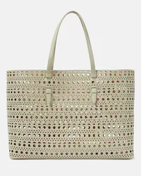 Alaïa Alaia Tote Mina 44 Vienne Wave aus Leder Grau