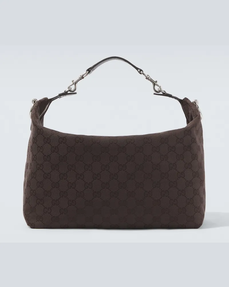 Gucci Crossbody Bag Brera Medium GG aus Canvas Braun