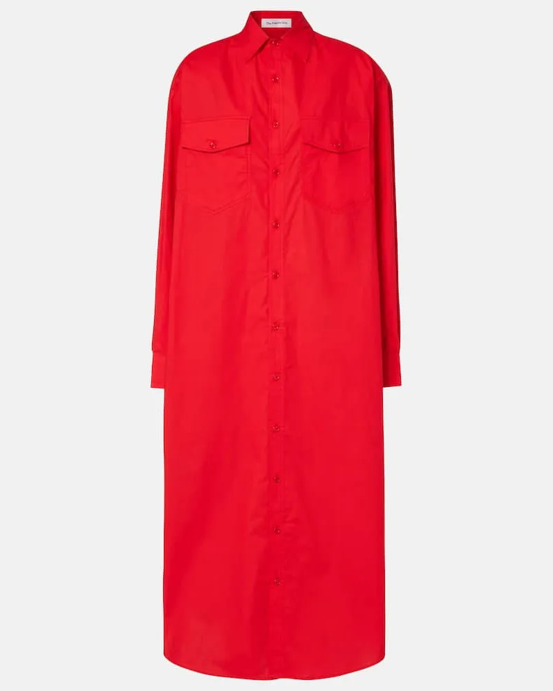 FRANKIE Shop Hemdblusenkleid Calren aus Baumwolle Rot