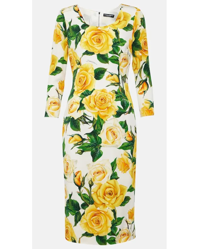 Dolce & Gabbana Midikleid aus einem Seidengemisch Multicolor