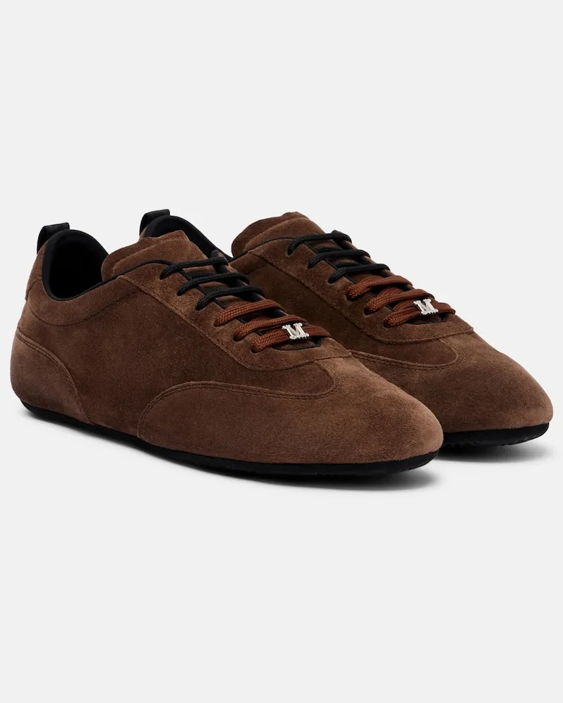 Max Mara Sneakers aus Veloursleder Braun