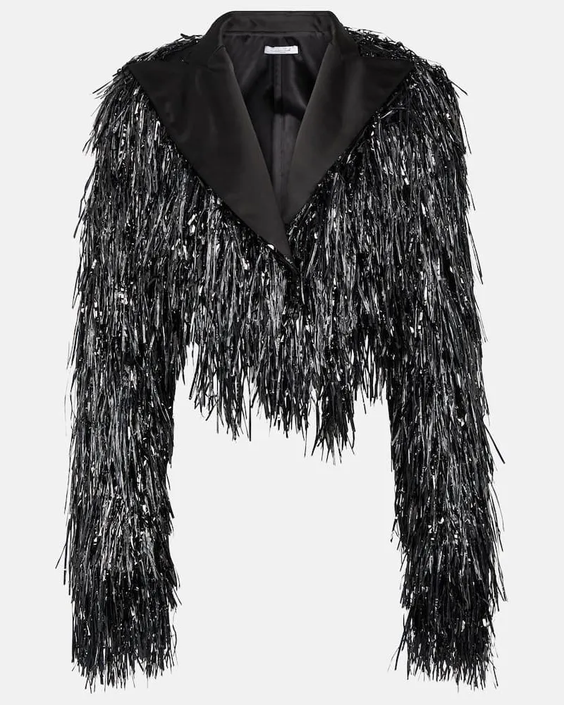 LaQuan Smith Cropped-Jacke Tinsel Schwarz