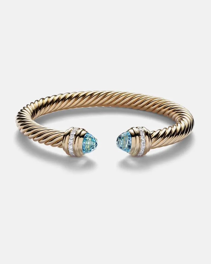 David Yurman Armreif Classic Cablespira® aus 18kt Gelbgold mit Diamanten und Topas Gold