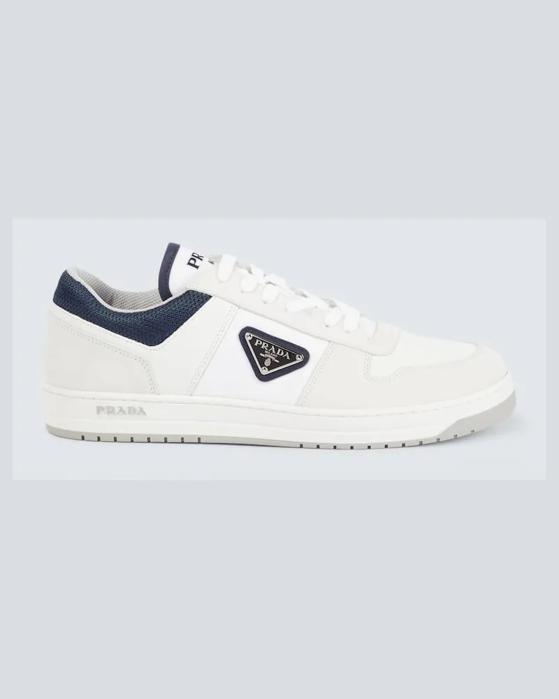 Prada Sneakers Downtown aus Re-Nylon und Leder Weiß