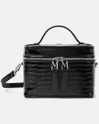 Max Mara Schultertasche Vanity Small aus Leder Schwarz