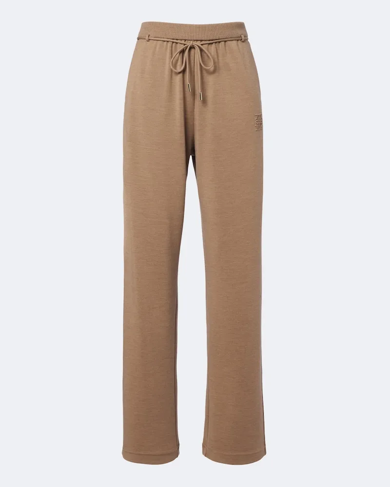 Max Mara Gerade Hose aus Schurwolle Beige